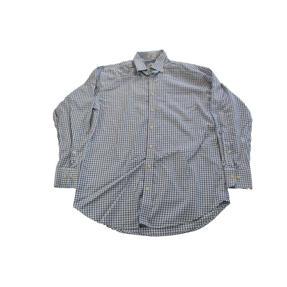 Peter Millar Nanoluxe Mens M Check Button Down Dress Shirt